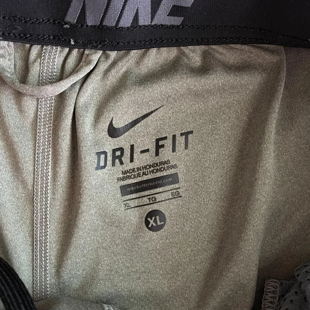 Nike Dri-fit Olive-Grey Basketball Shorts Size XL - Picture 3 of 5